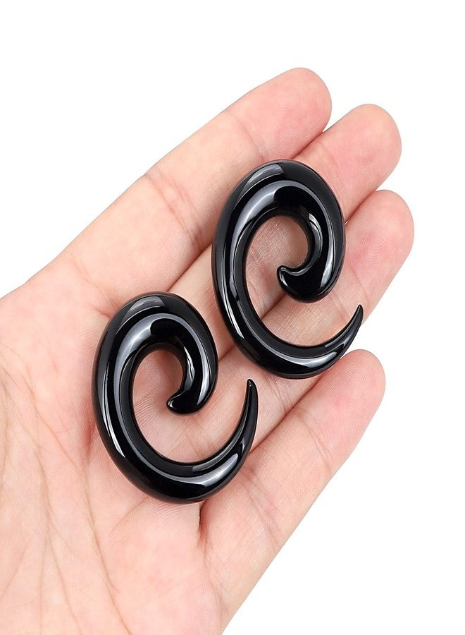 Qmcandy 9 Pairs Acrylic Spiral Taper Set Spiral Ear Stretching Kit Gauges 14G 12G 10G 8G 6G 4G 2G 0G 00G, Black - Image 3